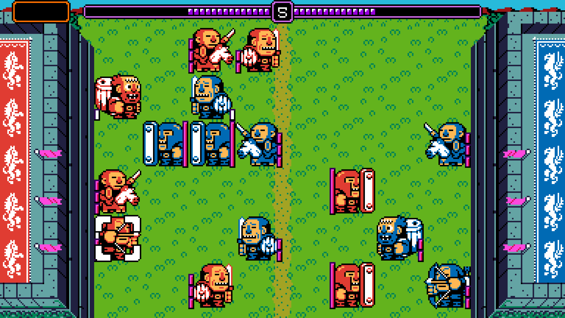 HD desktop wallpaper featuring retro-style characters in a grid-like battlefield from the video game UFO 50.