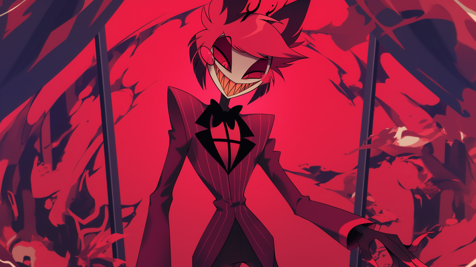 Hazbin Hotel HD Wallpaper: Alastor's Grin by patrika