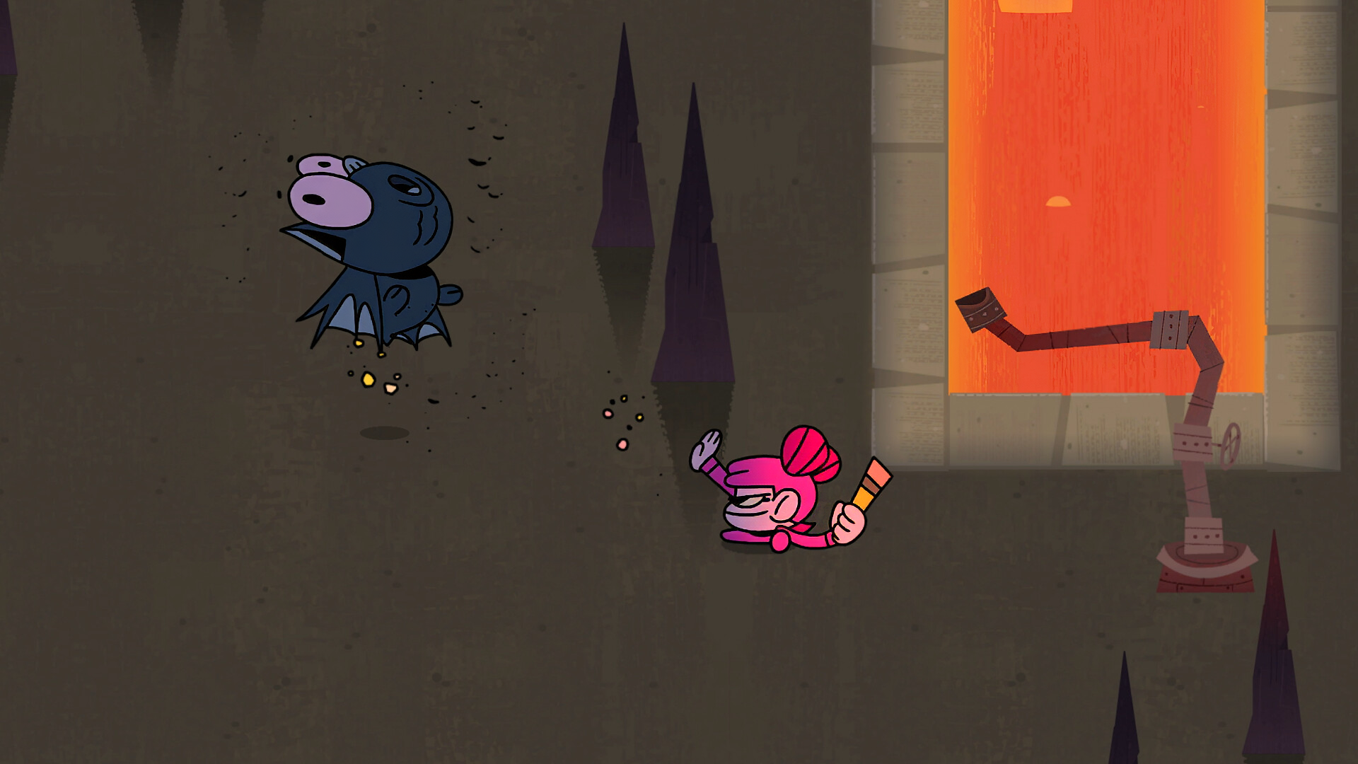 HD desktop wallpaper and background featuring characters from the video game BLUD, depicting an action scene against a dark, mysterious setting.