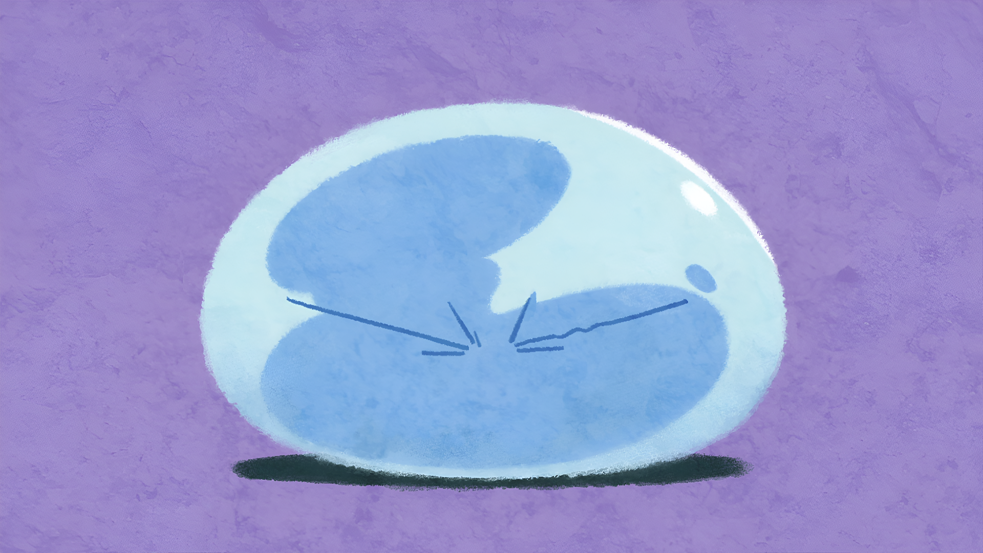 4K Ultra HD anime wallpaper featuring Rimuru Tempest from That Time I Got Reincarnated as a Slime against a soft purple background.