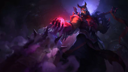HD desktop wallpaper featuring Shen from League of Legends, depicted in a dark, mystical environment with vibrant colors, showcasing his powerful presence.
