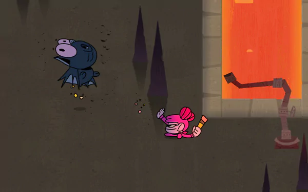 HD desktop wallpaper and background featuring characters from the video game BLUD, depicting an action scene against a dark, mysterious setting.