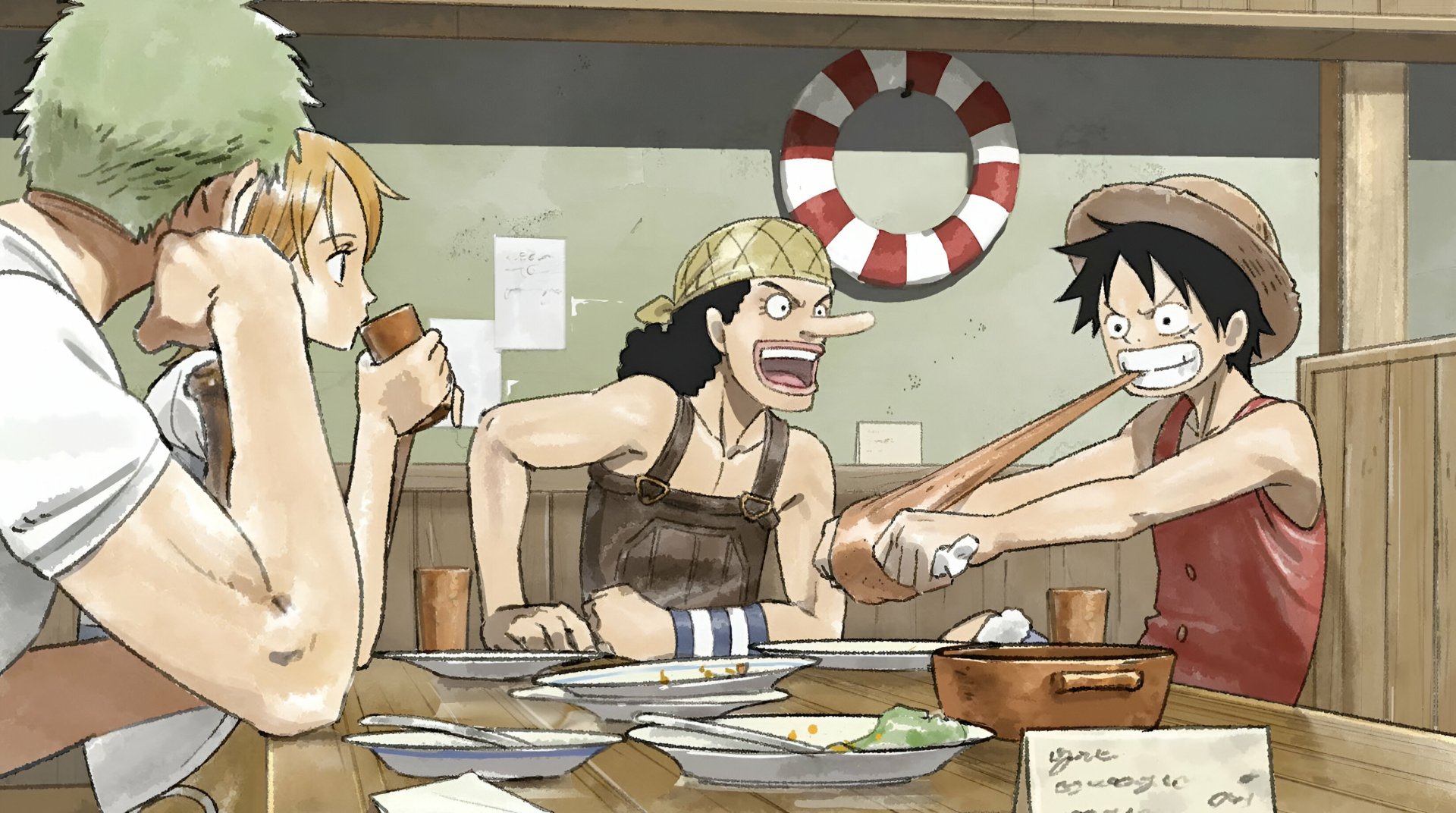 Download Anime The One Piece Monkey D. Luffy Usopp (One Piece) Nami (One Piece) HD Wallpaper