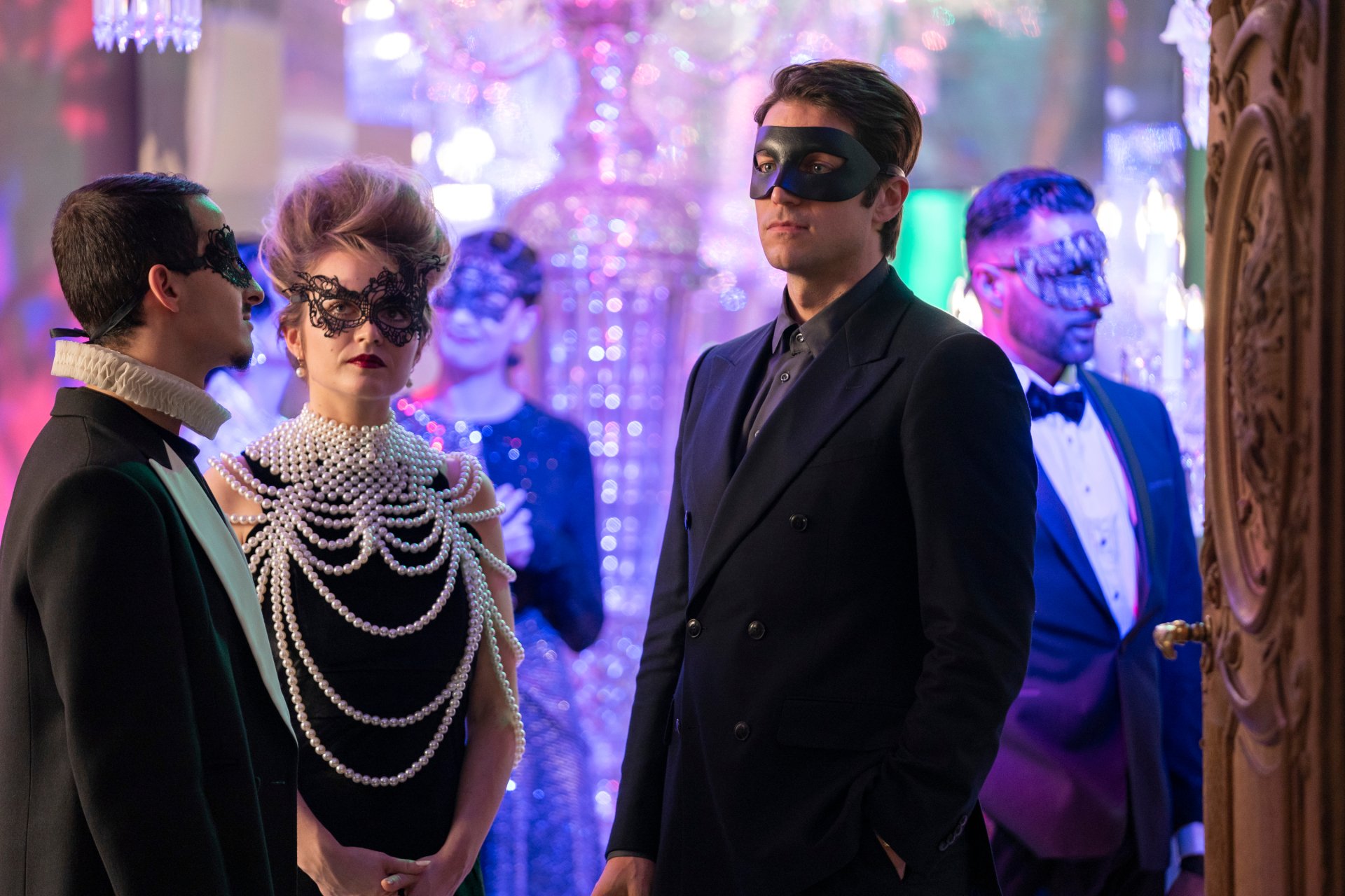 HD desktop wallpaper featuring elements from the TV show Emily in Paris, showcasing vibrant scenes and stylish themes inspired by the series.