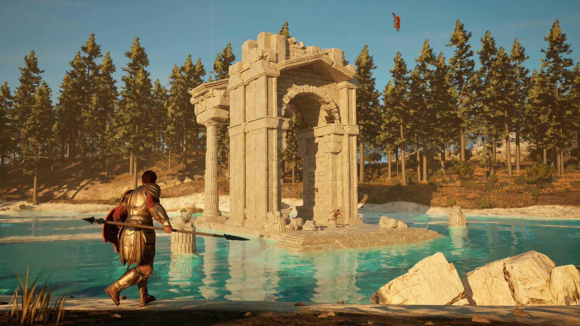 HD desktop wallpaper from the video game Dawn of Defiance, featuring a fierce warrior wielding a lance, set against a dynamic background.