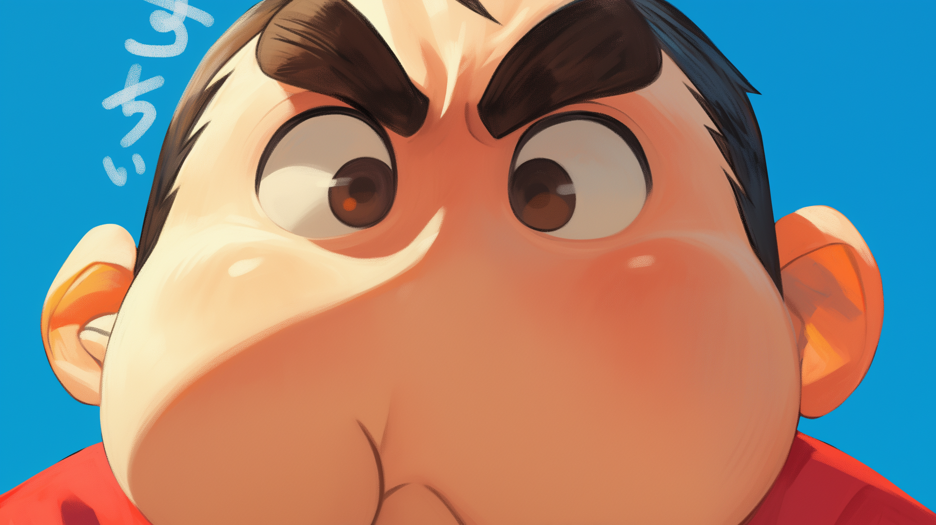 HD desktop wallpaper featuring Shinchan Nohara from the anime Crayon Shin-chan, capturing the playful spirit and distinctive style of this beloved character.