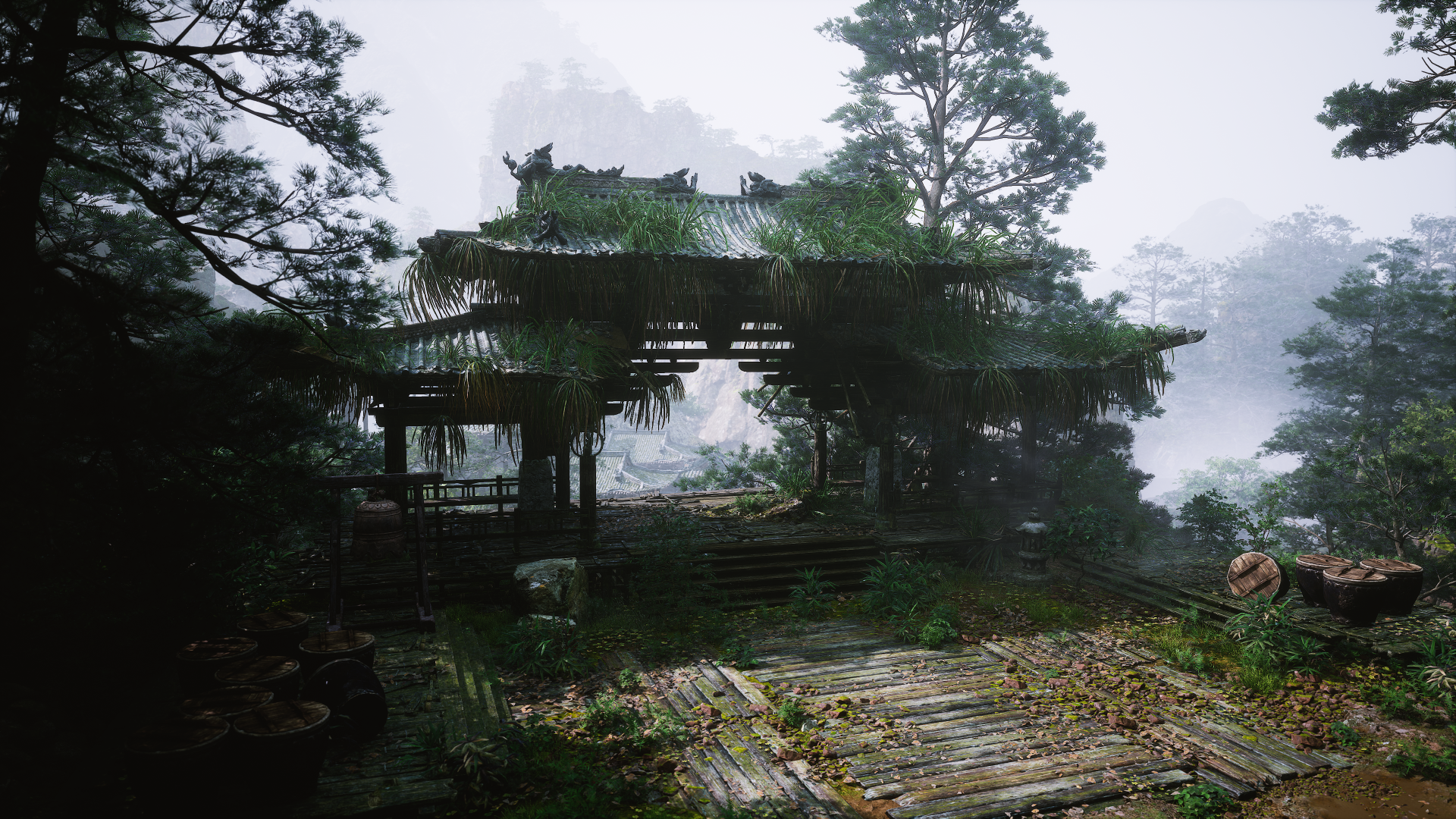 HD desktop wallpaper featuring imagery from the video game Black Myth: Wukong, showcasing its captivating landscapes and characters. A striking and immersive background choice.