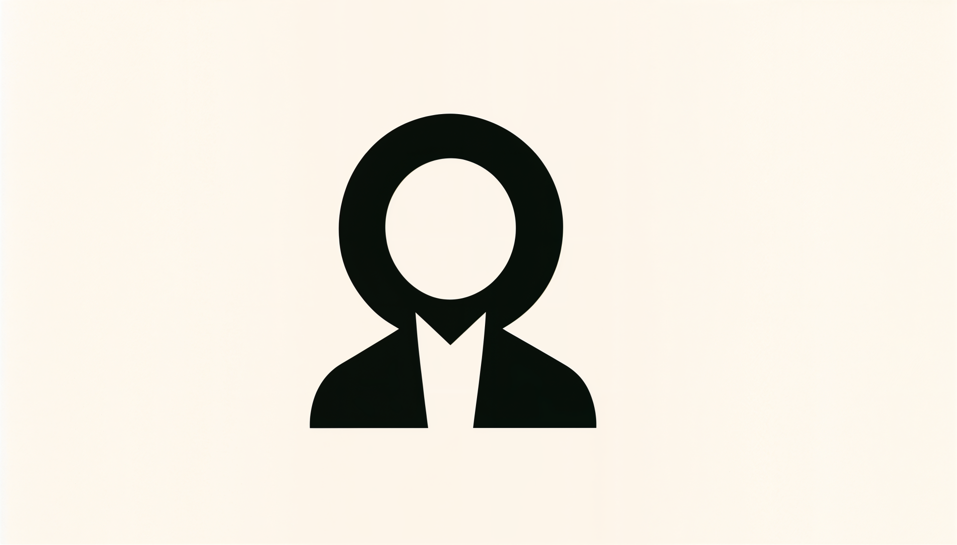 A minimalist 4K Ultra HD wallpaper featuring a simple black silhouette of a figure with a circular head and a collar, set against a soft beige background.