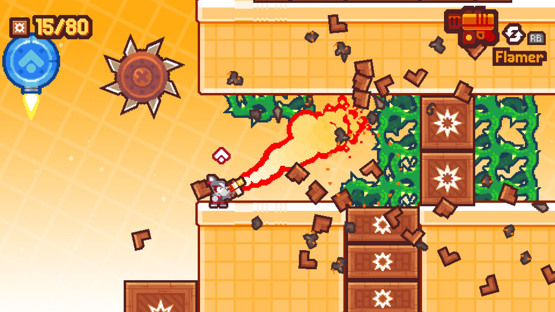 An action-packed scene from Grapple Dogs: Cosmic Canines, featuring vibrant graphics and dynamic gameplay elements, showcased as an HD PC desktop wallpaper.