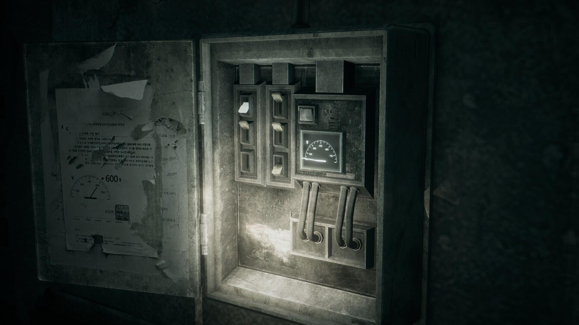 A detailed HD desktop wallpaper featuring an intricate control panel from the video game Hollowbody, showcasing weathered textures and an atmospheric design.