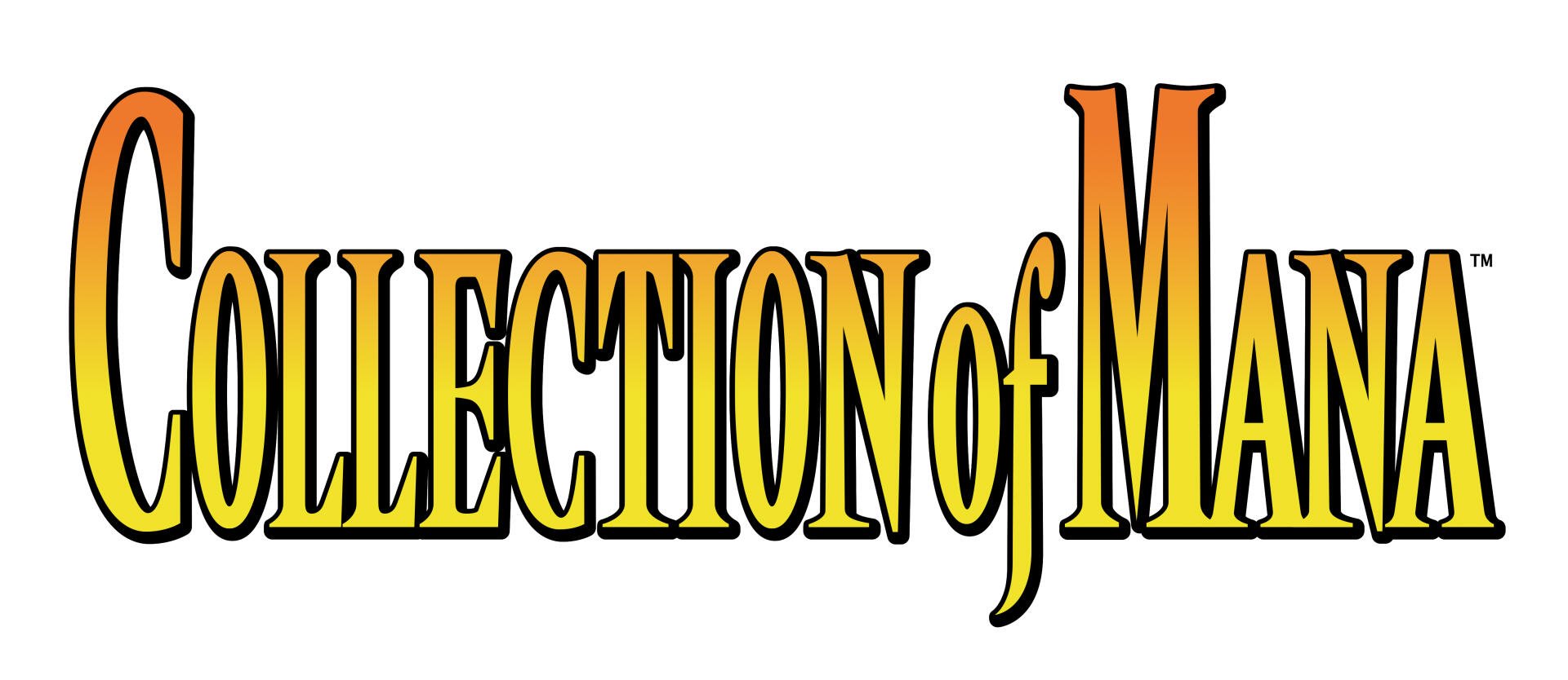 HD PC desktop wallpaper featuring the bold, yellow-orange logo of the video game Collection of Mana.
