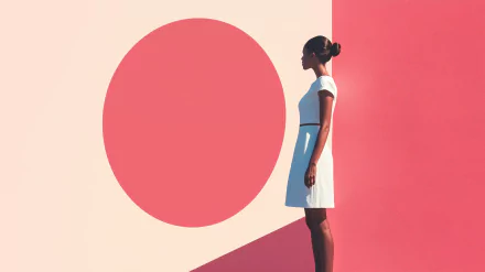 A preppy woman is featured in this HD desktop wallpaper, showcasing a stylish and vibrant aesthetic that enhances any background.