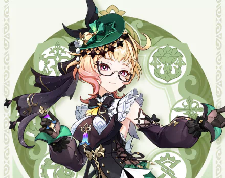 HD desktop wallpaper featuring Emilie from Genshin Impact, vibrant and immersive, showcasing the character in a striking video game setting.