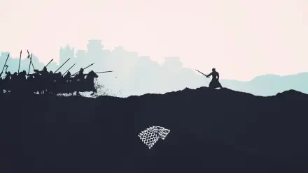 An HD desktop wallpaper featuring Jon Snow from the TV show Game of Thrones, showcasing the character's iconic appearance and themes of adventure and bravery.