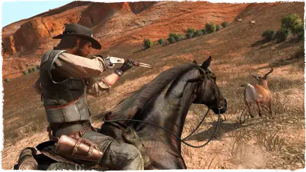 A vibrant HD desktop wallpaper featuring the wild west theme from the video game Red Dead Redemption, capturing the essence of adventure and exploration in an open landscape.