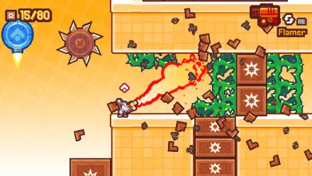 An action-packed scene from Grapple Dogs: Cosmic Canines, featuring vibrant graphics and dynamic gameplay elements, showcased as an HD PC desktop wallpaper.