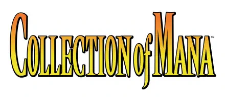 HD PC desktop wallpaper featuring the bold, yellow-orange logo of the video game Collection of Mana.