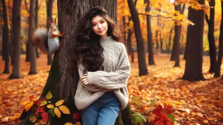 Autumn woman HD Desktop Wallpaper | Background Image