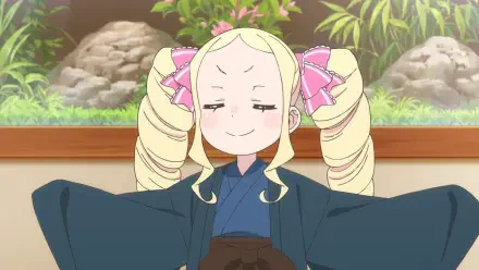 HD PC desktop wallpaper featuring Beatrice from the anime Re:Zero - Starting Life in Another World, shown with a serene expression and traditional attire in a garden setting.