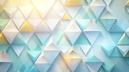  bright white triangular shapes layered with subtle gradients of pastel yellow and light blue
