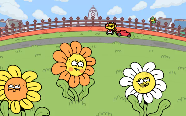 HD desktop wallpaper featuring engaging visuals from the video game Thank Goodness You're Here! adds a vibrant backdrop to your screen.