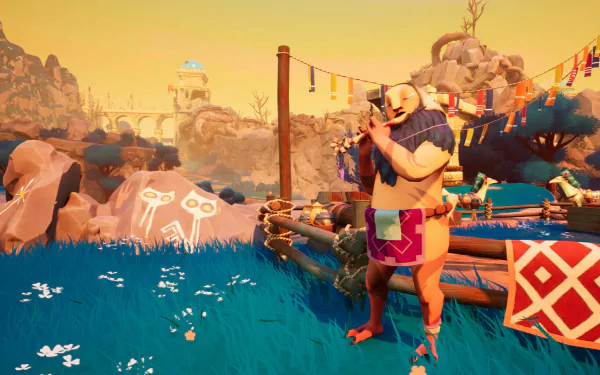 HD desktop wallpaper featuring vibrant scenes and creatures from the video game Creatures of Ava, showcasing its unique art style and immersive environments.