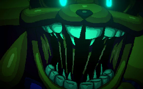 HD desktop wallpaper featuring imagery from the video game Five Nights at Freddy's: Into the Pit, showcasing its eerie and engaging atmosphere.