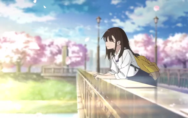 HD wallpaper featuring Sakura Yamauchi from the anime I Want To Eat Your Pancreas, showcasing a vibrant and emotional aesthetic. A striking backdrop for any anime fan.