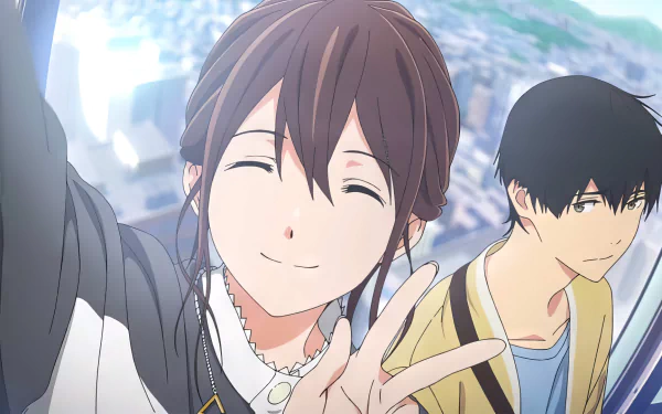 A vibrant HD wallpaper featuring characters Haruki Shiga and Sakura Yamauchi from the anime I Want To Eat Your Pancreas, capturing their emotional journey in stunning detail.