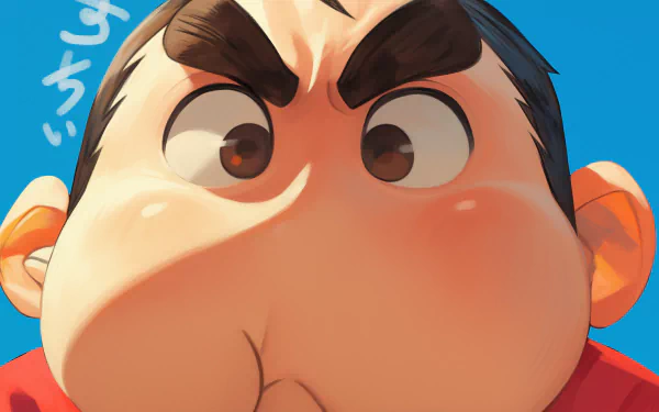 HD desktop wallpaper featuring Shinchan Nohara from the anime Crayon Shin-chan, capturing the playful spirit and distinctive style of this beloved character.