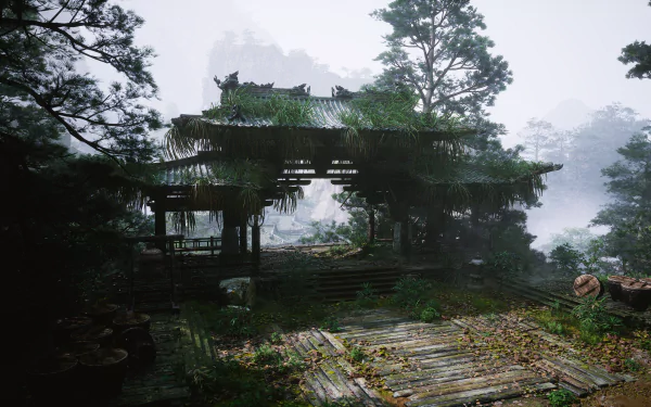 HD desktop wallpaper featuring imagery from the video game Black Myth: Wukong, showcasing its captivating landscapes and characters. A striking and immersive background choice.