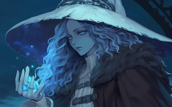 HD wallpaper featuring Ranni the Witch, a sorcerer from the video game Elden Ring, showcasing her mystique and magical aura.
