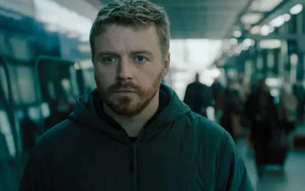 A high-definition wallpaper featuring Jack Lowden from the TV show Slow Horses, showcasing the show's gritty atmosphere and compelling character dynamics.