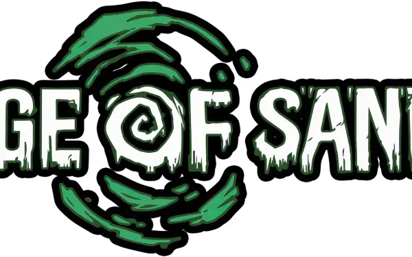 A striking HD wallpaper featuring the logo of the video game Edge of Sanity, with bold green and white lettering set against a dark backdrop, capturing the game's intense atmosphere.
