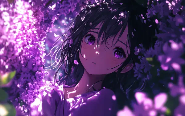 Anime anime girl purple anime HD Desktop Wallpaper | Background Image