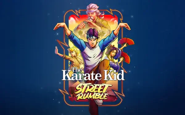 HD wallpaper featuring characters from the video game The Karate Kid: Street Rumble, showcasing action and vibrant design in an engaging background.