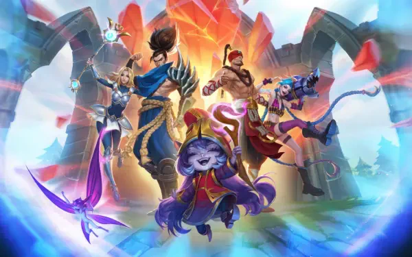 A vibrant 4K Ultra HD wallpaper featuring League of Legends champions: Lulu, Yasuo, Lux, and Lee Sin, designed for an engaging desktop background.