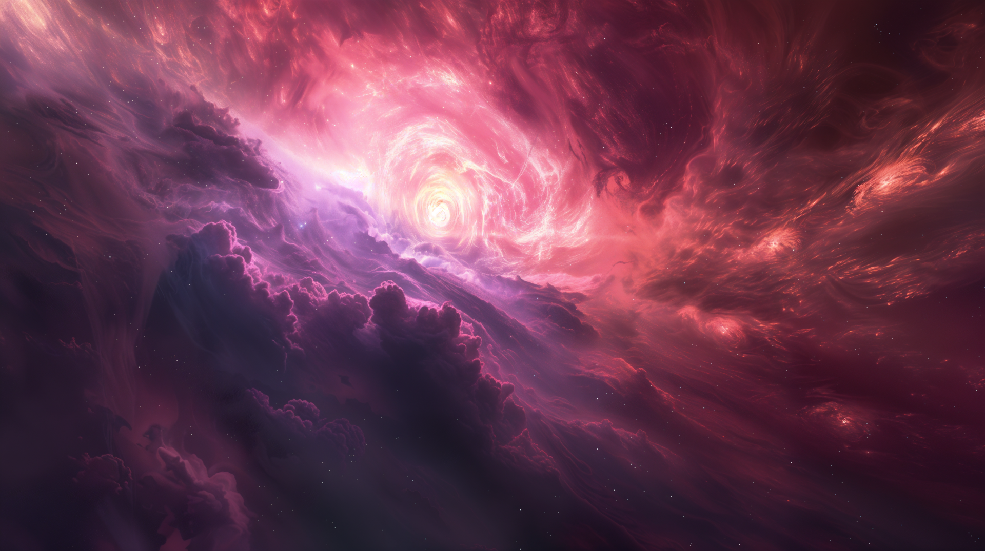 A dramatic cloud formation illuminated by vibrant hues of purple and pink, capturing the essence of a stormy celestial scene. This stunning 4K Ultra HD wallpaper enhances any desktop background.