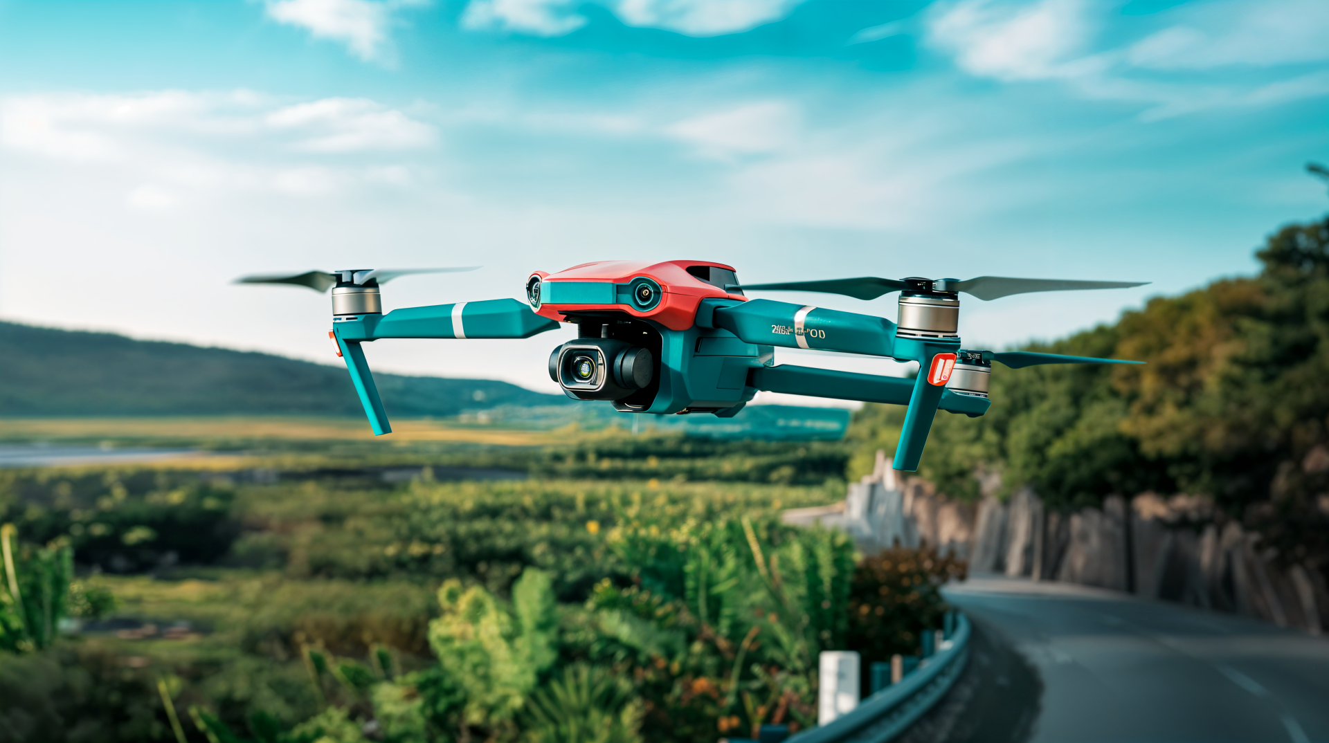 A vibrant drone flies through a scenic landscape, capturing the beauty of nature in this stunning 4K Ultra HD PC desktop wallpaper and background.