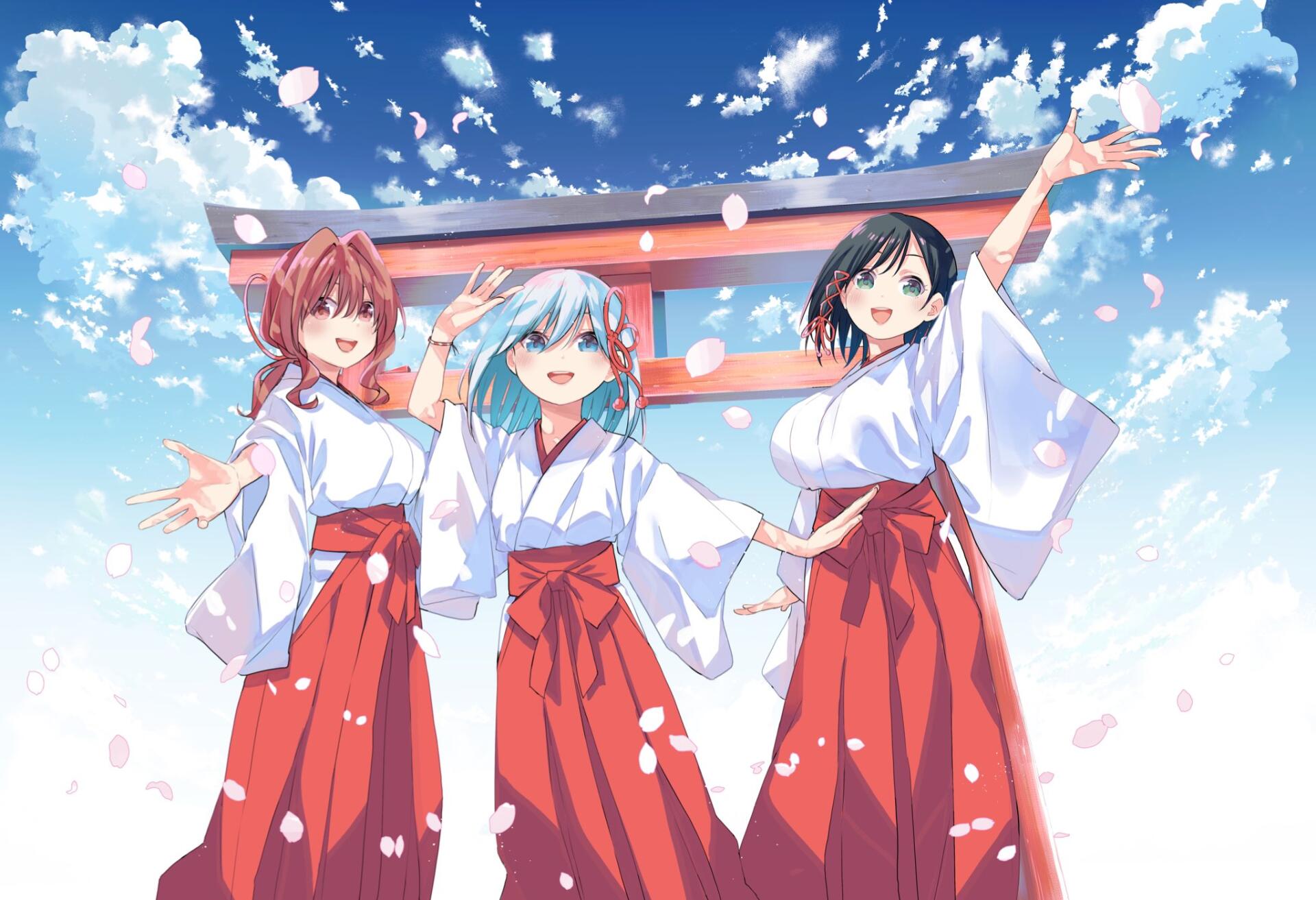 Download Anime Tying The Knot With An Amagami Sister Asahi Amagami Yae Amagami Yuna Amagami HD Wallpaper