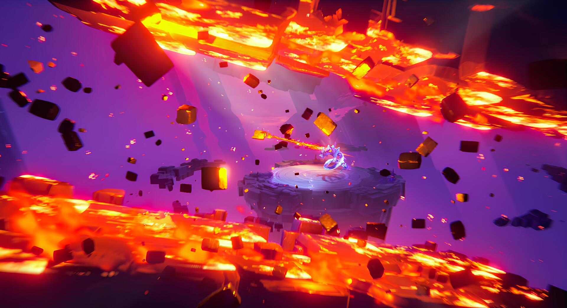 4K Ultra HD PC desktop wallpaper featuring Natlan from Genshin Impact, showcasing a fiery, molten landscape with glowing lava and dynamic energy effects.