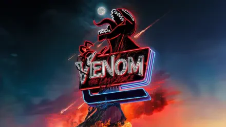 A vibrant 4K Ultra HD wallpaper featuring the movie title Venom: The Last Dance, showcasing a dynamic design with fiery colors and striking imagery.