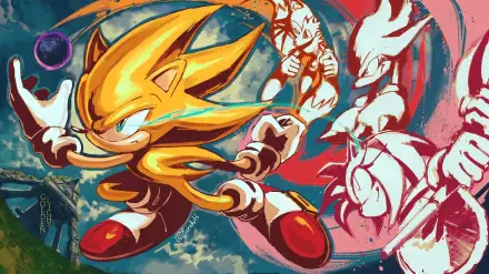 Sonic the Hedgehog Sonic Frontiers Amy Rose Knuckles the Echidna HD Desktop Wallpaper | Background Image