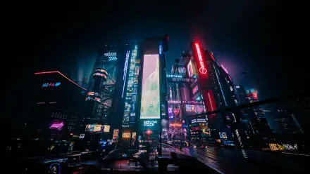 Night City (Cyberpunk 2077) Cyberpunk 2077 Cyberpunk 2077: Phantom Liberty cyberpunk cyberpunk cityscape HD Desktop Wallpaper | Background Image