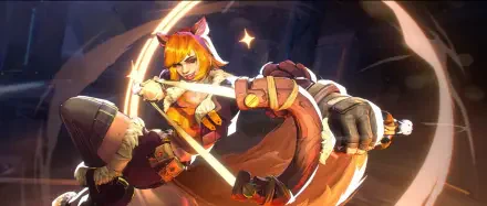 Squirrel Girl from Marvel Comics showcases her dynamic pose, wielding weapons in a vibrant HD wallpaper for Marvel Rivals, blending action with colorful artistry.