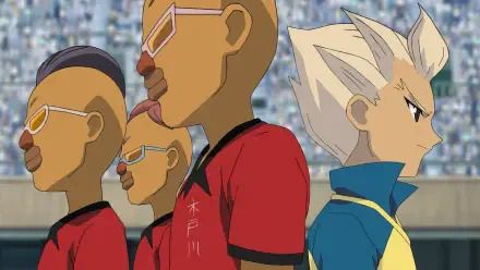 HD desktop wallpaper featuring characters from the anime Inazuma Eleven, showcasing a lineup of determined players ready for a soccer match.