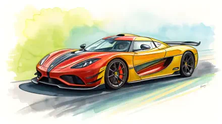Koenigsegg car sports car automotive design illustration HD Desktop Wallpaper | Background Image
