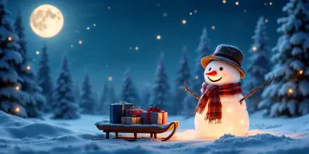 snowman Christmas HD Desktop Wallpaper | Background Image