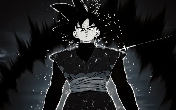 High-definition wallpaper featuring Black Goku from the video game DRAGON BALL: Sparking! ZERO, showcasing a striking pose against a dynamic dark background.