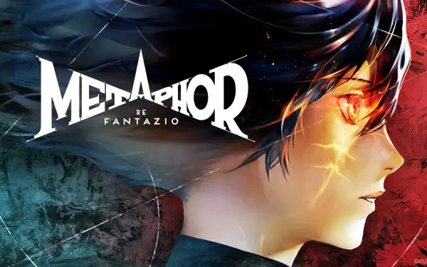 HD wallpaper featuring artwork from the video game Metaphor: ReFantazio, showcasing a character with expressive features and a striking color palette.